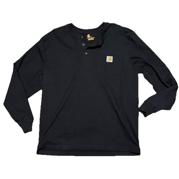 Carhartt Other - Original Fit Carhartt 3 Button Henley Style Work Shirt Size Medium Charcoal